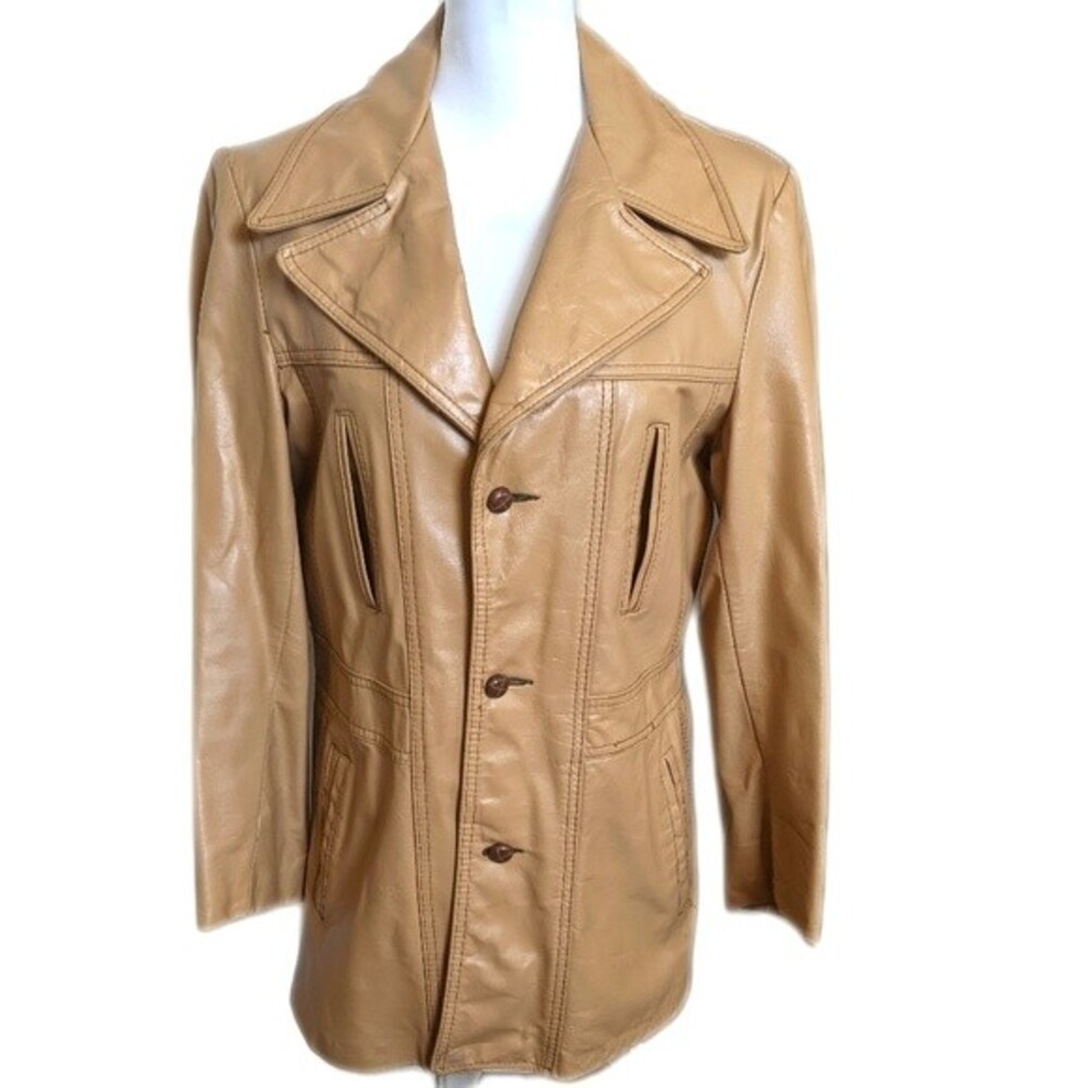 Reed Sportswear 1970s MINT condition leather trench coat jacket